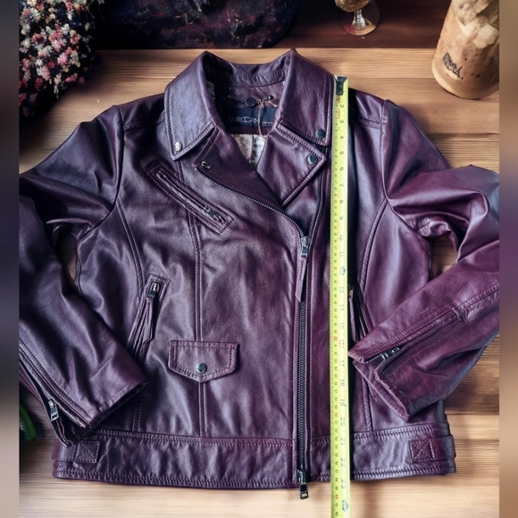 Marc Cain Wine Coloured Leather Jacket - Picture 4 of 16